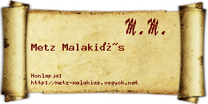 Metz Malakiás névjegykártya